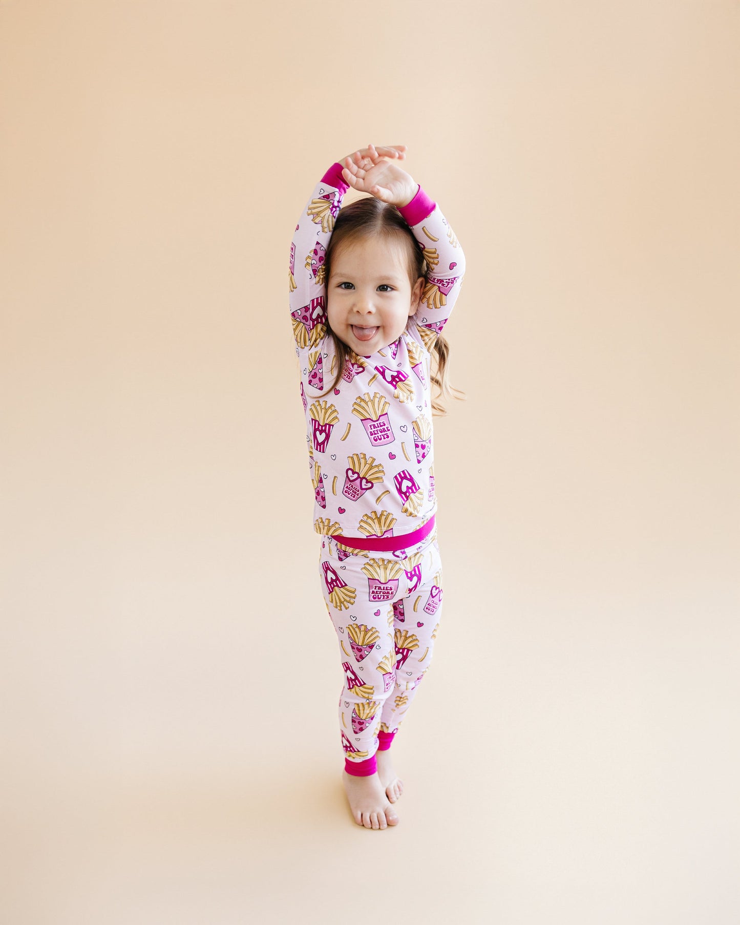 Girls Bamboo Two Piece Pajama Set | Fries Before Guys