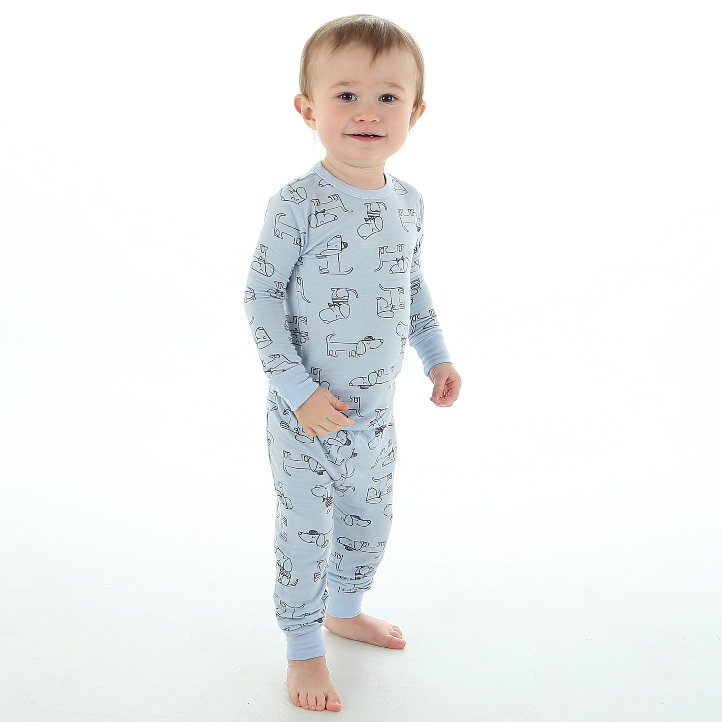 Bamboo Pajama Set - Dog Print (Periwinkle)