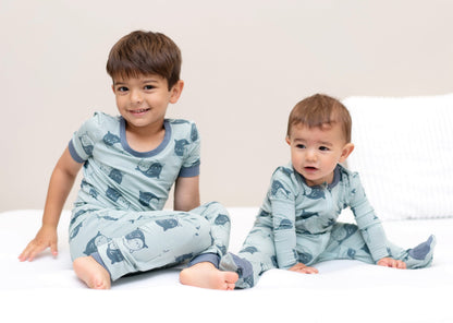 Bamboo Short Sleeve Pajama Set (Yin Yang Seals Print)