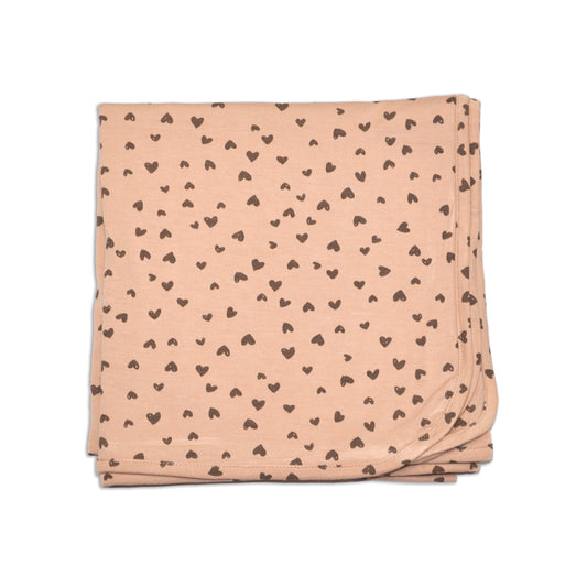 Bamboo Swaddle Blanket (Doodle Hearts Print)