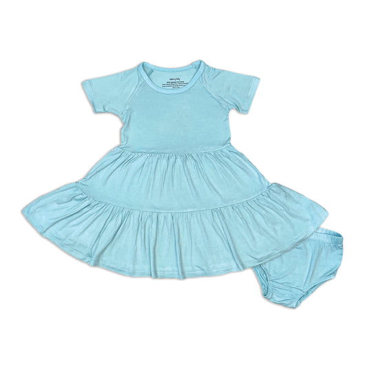 Bamboo Tiered Jersey Dress with Bloomer (Cotton Candy)