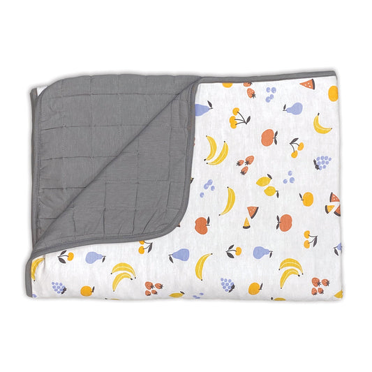 Toddler Blanket 1.0 TOG (4 Season Bamboo Quilted Blanket) Fruit Salad Print