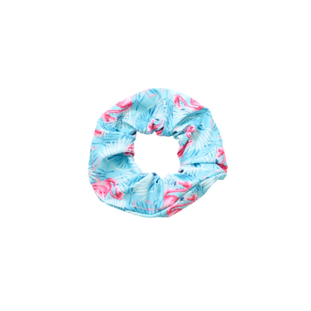 Aqua Flamingo Scrunchie - Blissfully Lavender BoutiqueBlueberry Bay