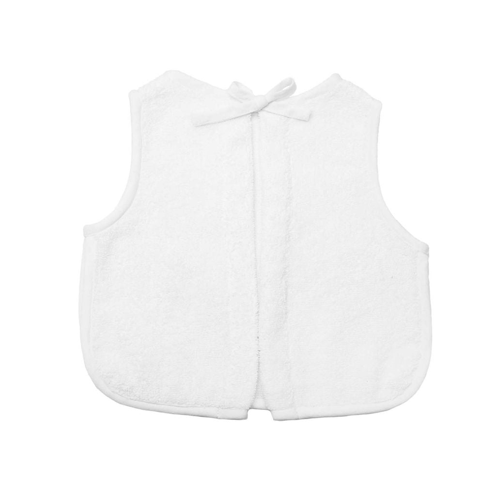 Baby Apron Bib | White Linen - Blissfully Lavender BoutiqueLouelle.