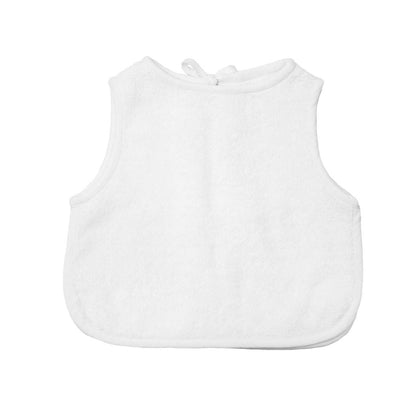 Baby Apron Bib | White Linen - Blissfully Lavender BoutiqueLouelle.