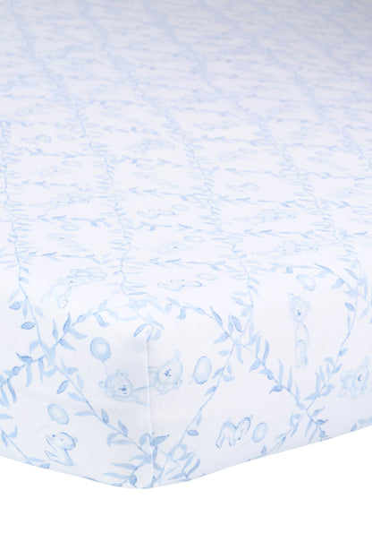 Baby Blue Bears Trellace Crib Sheet - Blissfully Lavender BoutiqueNella Pima