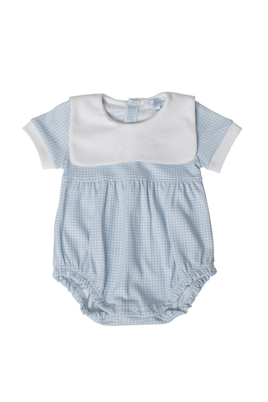 Baby Blue Gingham Pima Cotton Bubble - Blissfully Lavender BoutiqueNella Pima