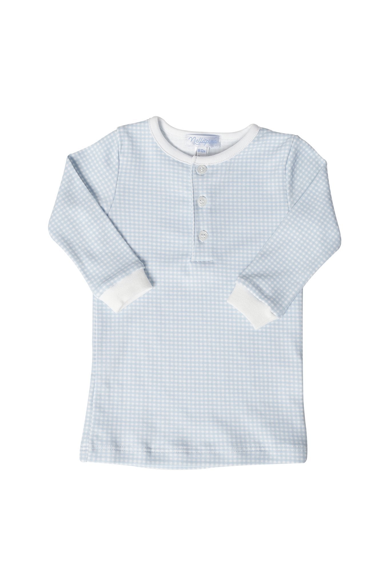 Baby Blue Gingham Pima Cotton Pajamas - Blissfully Lavender BoutiqueNella Pima