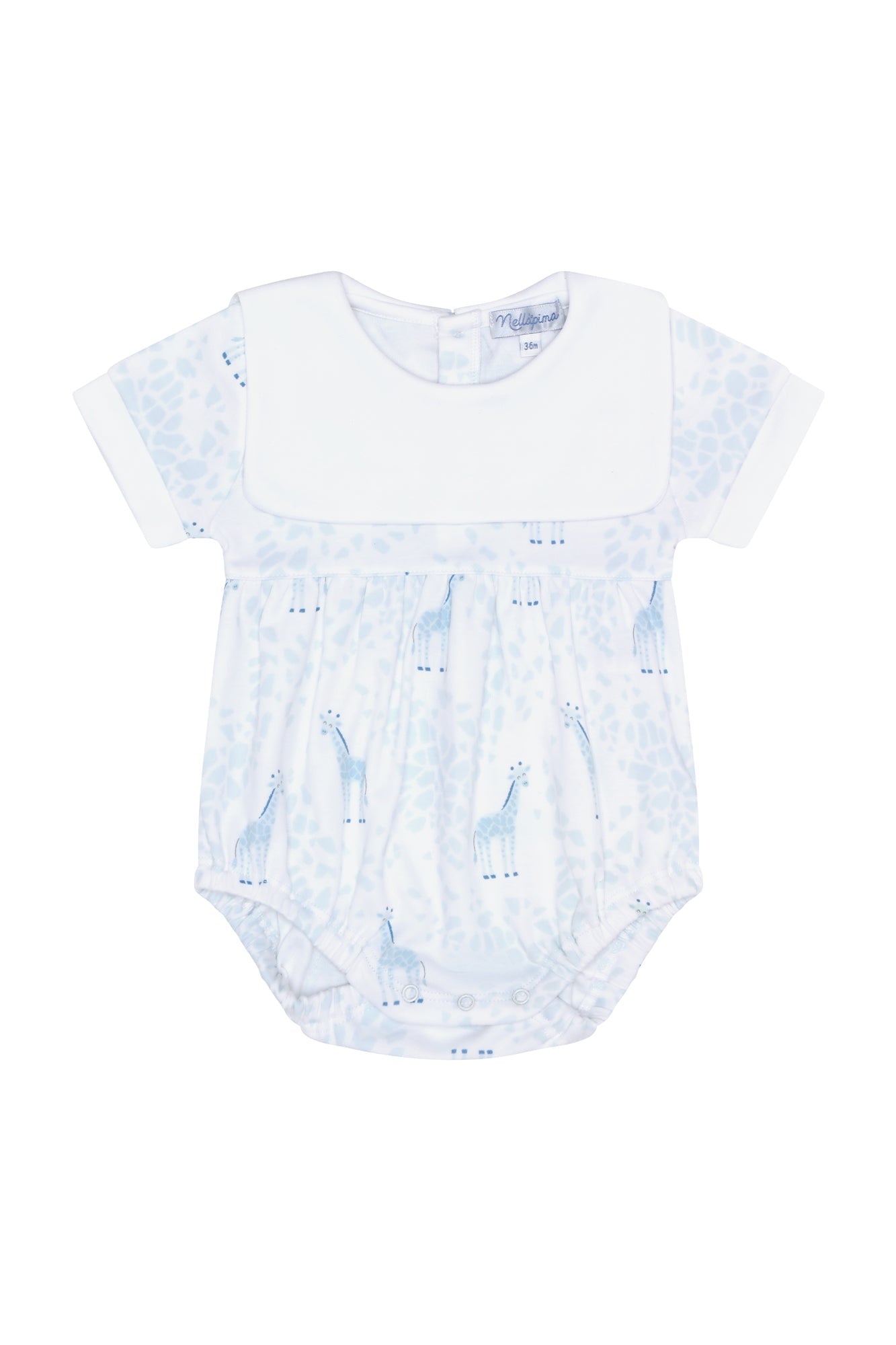 Baby Blue Giraffe Print Pima Cotton Bubble - Blissfully Lavender BoutiqueNella Pima