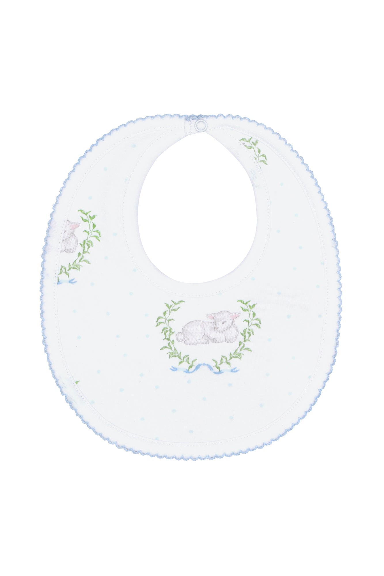 Baby Blue Lamb Print Pima Cotton Bib - Blissfully Lavender BoutiqueNella Pima