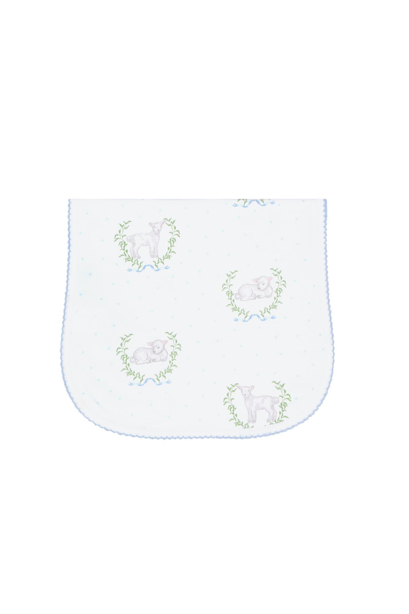 Baby Blue Lamb Print Pima Cotton Burp Cloth - Blissfully Lavender BoutiqueNella Pima