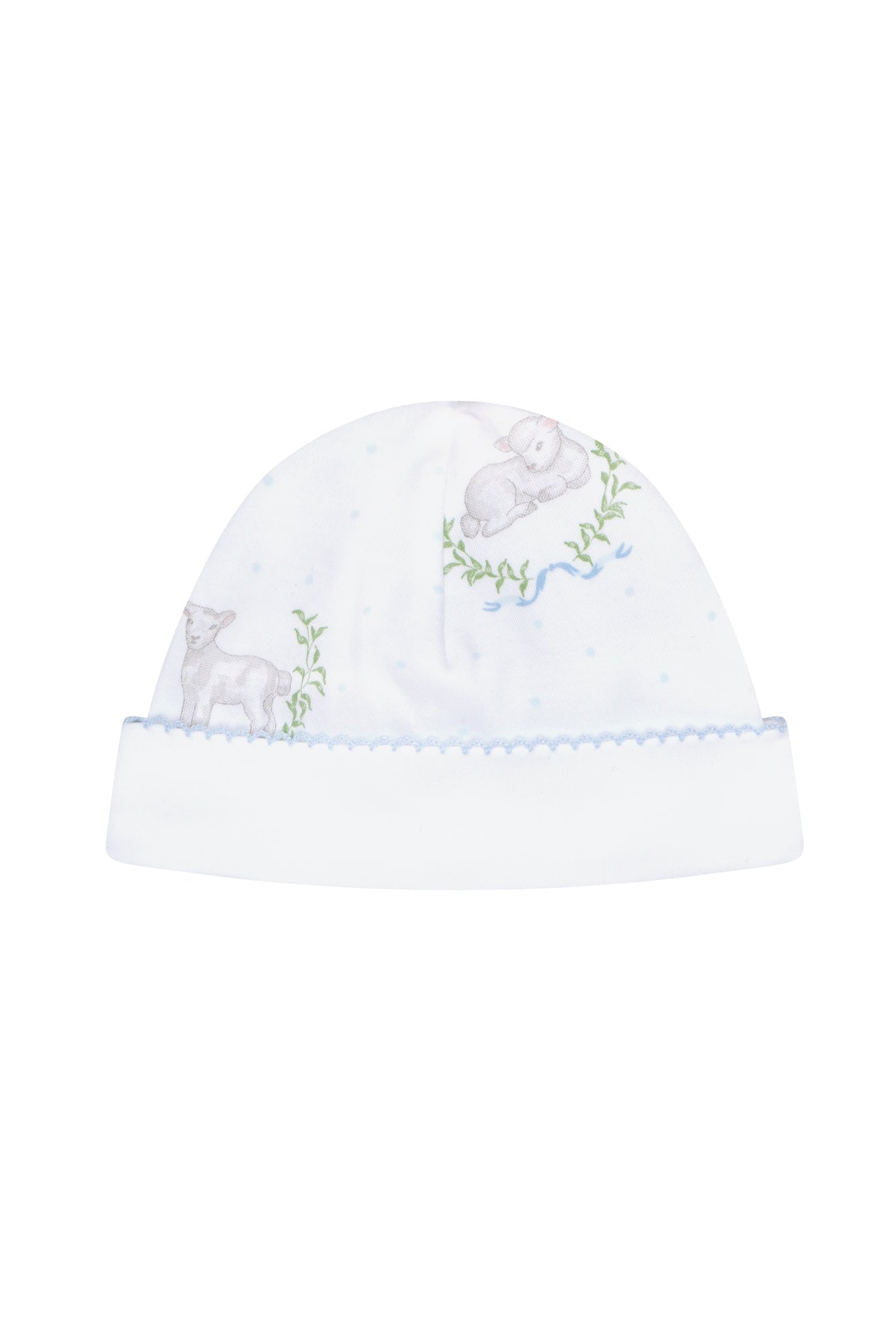 Baby Blue Lamb Print Pima Cotton Hat - Blissfully Lavender BoutiqueNella Pima