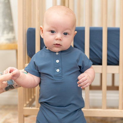 Baby Boy Bijou Button Romper - Blissfully Lavender BoutiqueSweet Bamboo