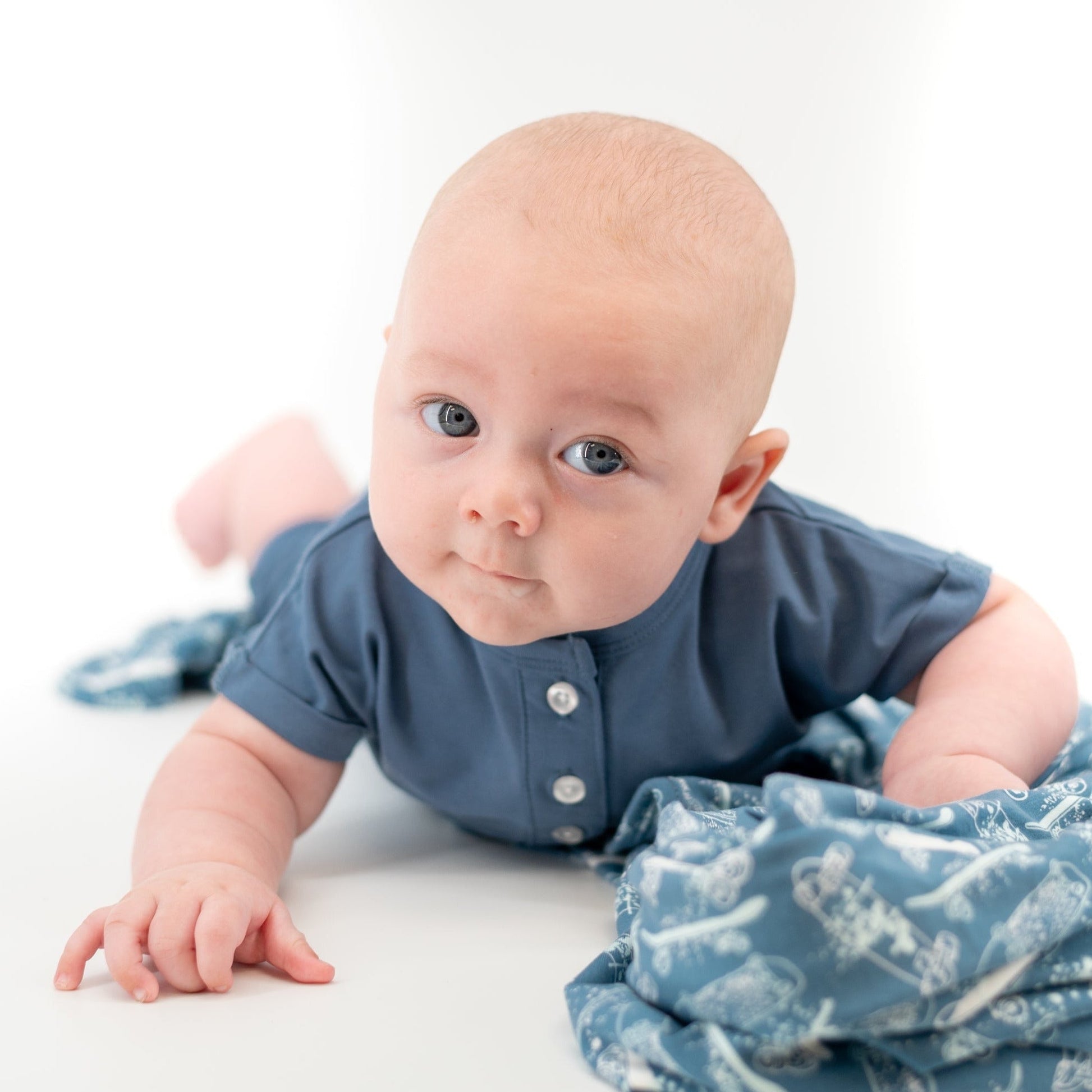 Baby Boy Bijou Button Romper - Blissfully Lavender BoutiqueSweet Bamboo