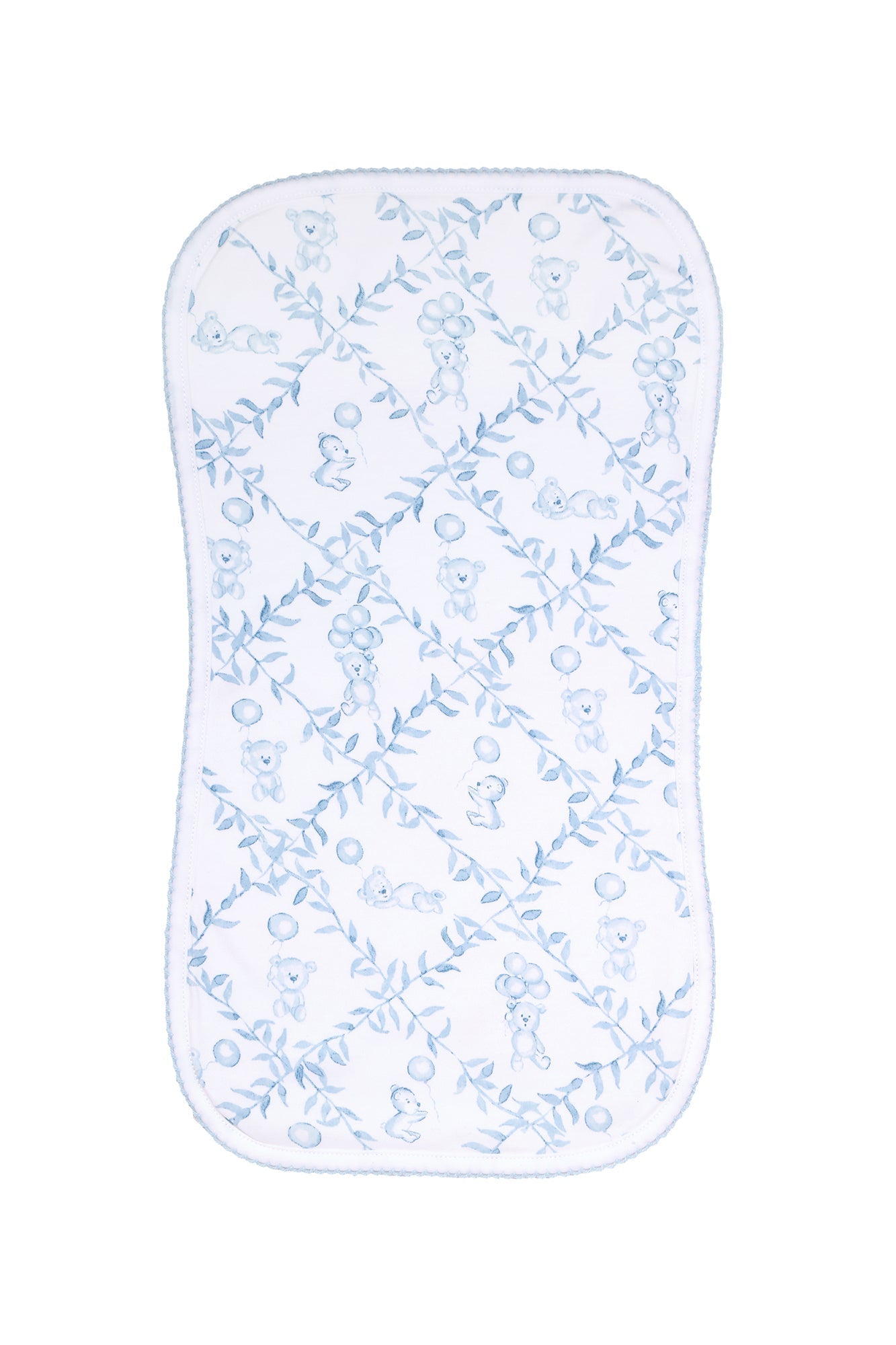 Baby Boy Blue Bears Trellace Burp Cloth - Blissfully Lavender BoutiqueNella Pima