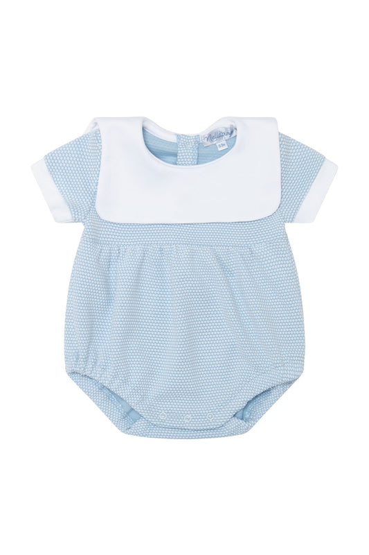 Baby Boy Blue Pima Cotton Bubble Onesie - Blissfully Lavender BoutiqueNella Pima