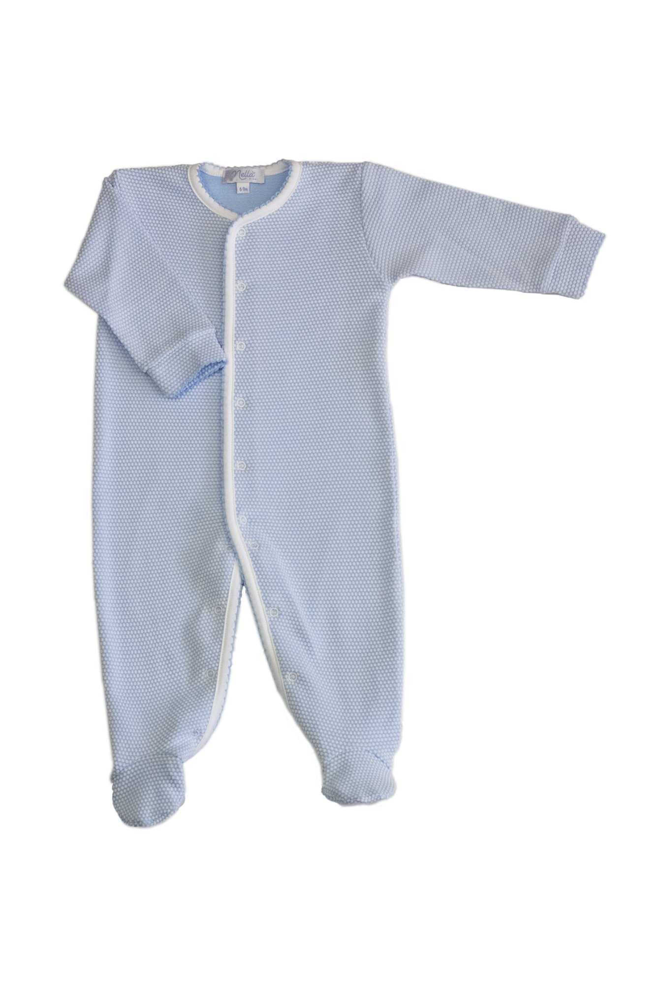 Baby Boy Blue Pima Cotton Footie - Blissfully Lavender BoutiqueNella Pima