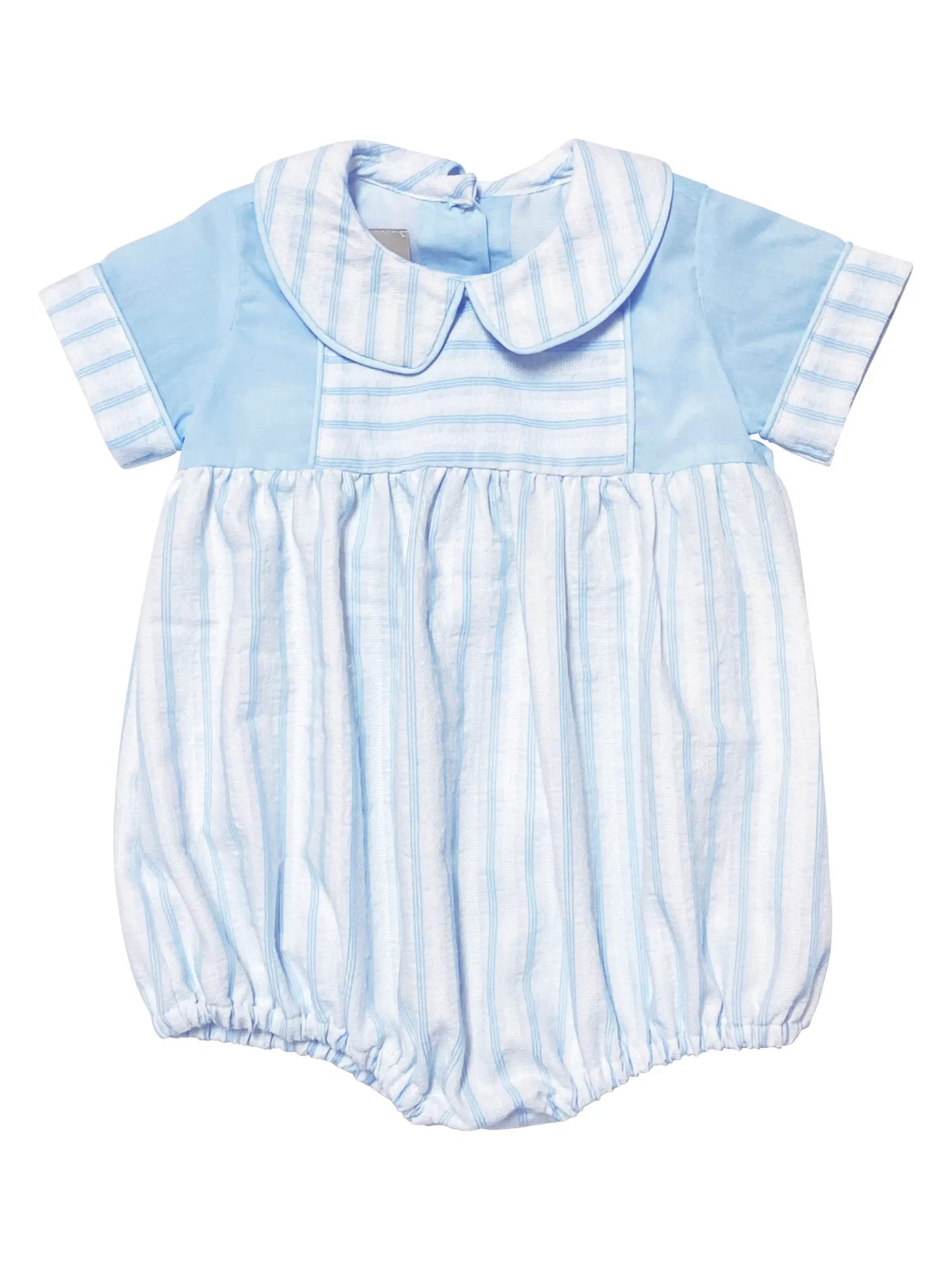 Baby Boy Blue Striped Romper - Blissfully Lavender BoutiqueMarco and Lizzy