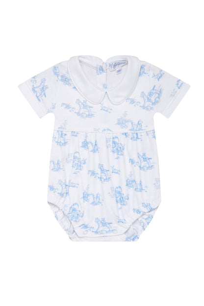 Baby Boy Blue Toile Pima Cotton Bubble - Blissfully Lavender BoutiqueNella Pima