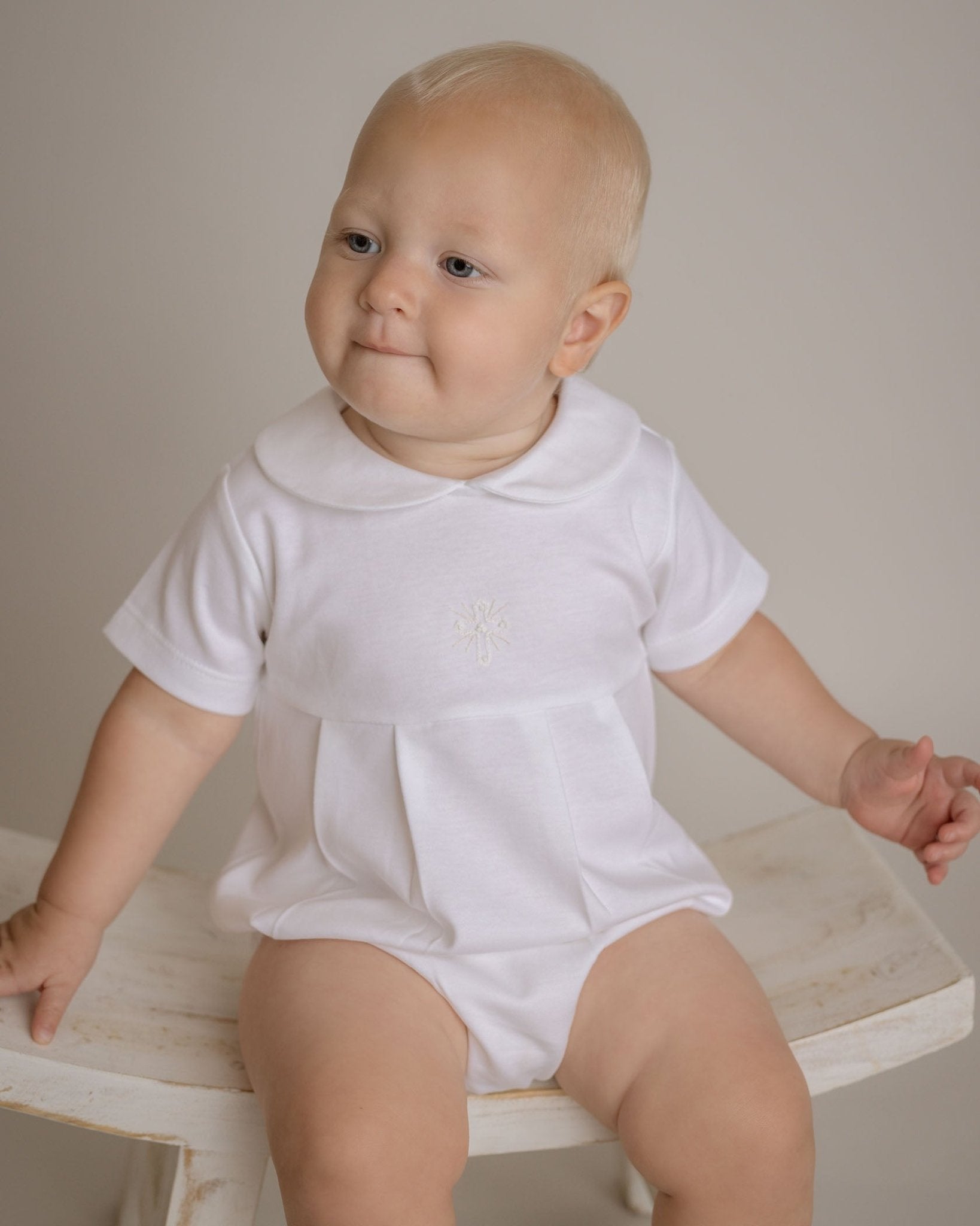 Baby Boy Cross Pima Cotton Bubble Romper - Blissfully Lavender BoutiqueCuclie