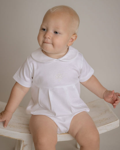 Baby Boy Cross Pima Cotton Bubble Romper - Blissfully Lavender BoutiqueCuclie