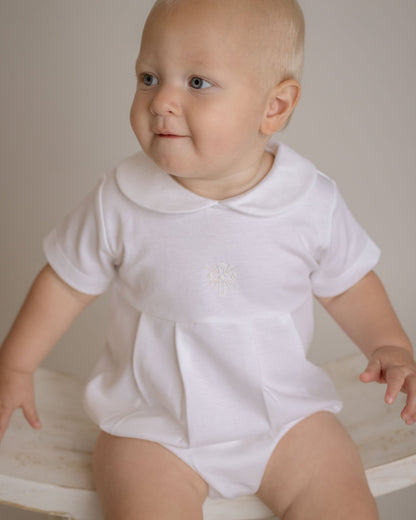 Baby Boy Cross Pima Cotton Bubble Romper - Blissfully Lavender BoutiqueCuclie