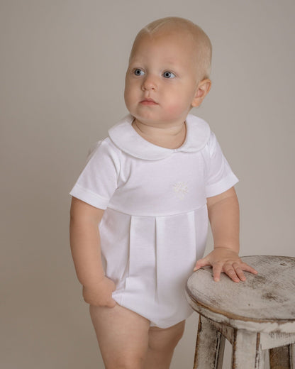 Baby Boy Cross Pima Cotton Bubble Romper - Blissfully Lavender BoutiqueCuclie