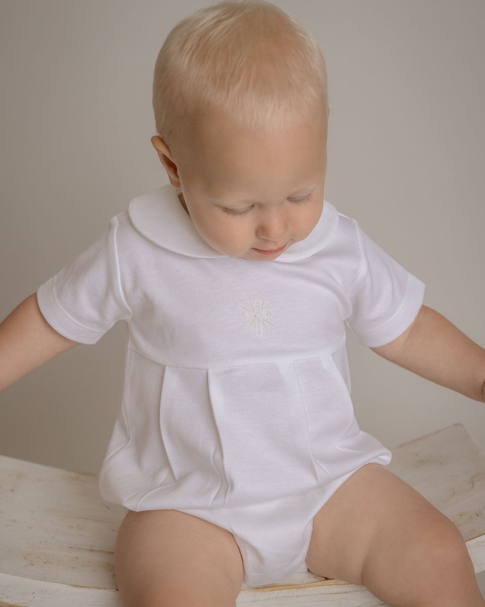 Baby Boy Cross Pima Cotton Bubble Romper - Blissfully Lavender BoutiqueCuclie