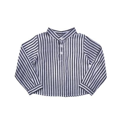Baby Boy French Collar Shirt | Harbor Island Stripe - Blissfully Lavender BoutiqueLouelle.