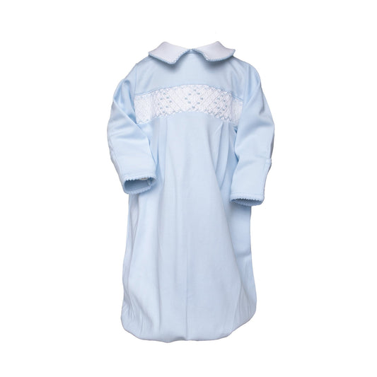 Baby Boy Lt.Blue Smocked Pima CottonDay Gown - Blissfully Lavender BoutiqueCuclie