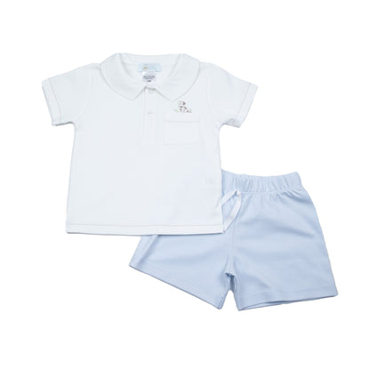 Baby Boy Puppy Pima Cotton Short Play Set - Blissfully Lavender BoutiqueCuclie