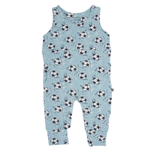 Baby Boy Soccer Teal Overall - Blissfully Lavender BoutiqueSweet Bamboo
