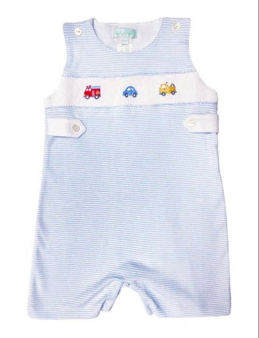 Baby Boy Traffic Smocked Pima Cotton Overall - Blissfully Lavender BoutiqueBaby Threads