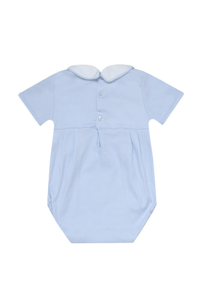 Baby Boys Sailboat Smocked Bubble Romper - Blissfully Lavender BoutiqueNella Pima