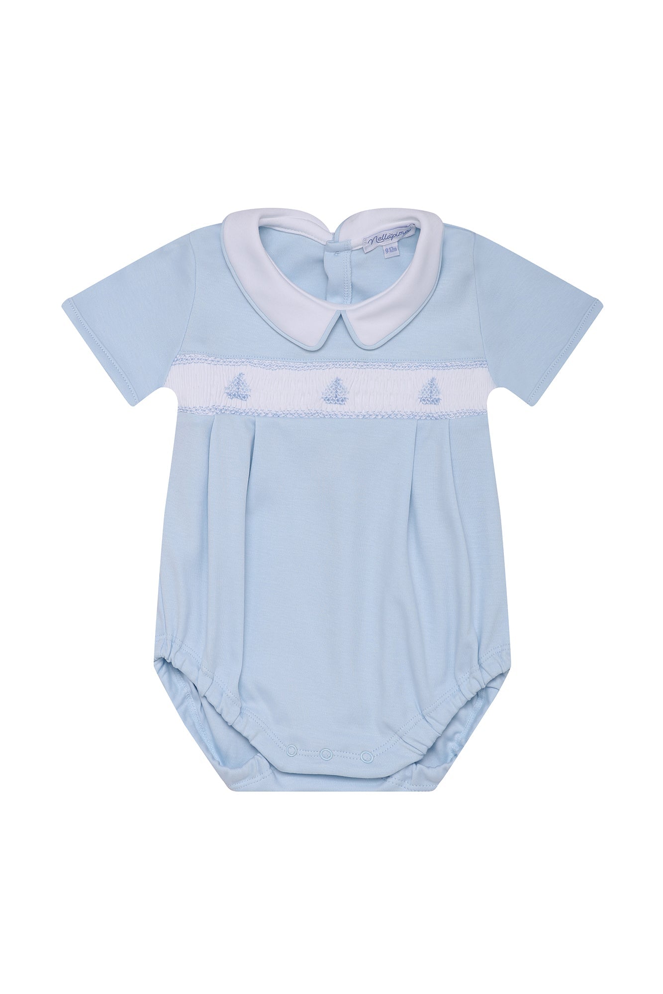 Baby Boys Sailboat Smocked Bubble Romper - Blissfully Lavender BoutiqueNella Pima