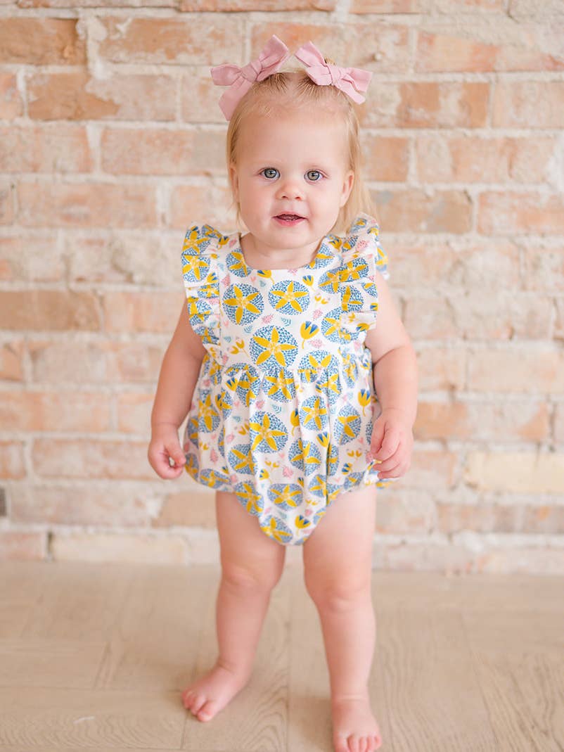 Baby Girl Amelia Romper in Starburst Garden - Blissfully Lavender BoutiqueOllie Jay