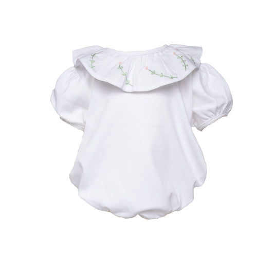 Baby Girl Embroidered Pima Cotton Collar Onesie - Blissfully Lavender BoutiqueCuclie