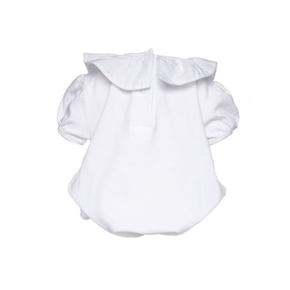 Baby Girl Embroidered Pima Cotton Collar Onesie - Blissfully Lavender BoutiqueCuclie