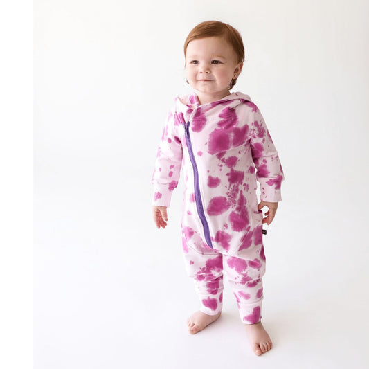 Baby Girl Lola & Taylor Asymmetrical Zip Romper - Blissfully Lavender BoutiqueTiny Trendsetter Inc.