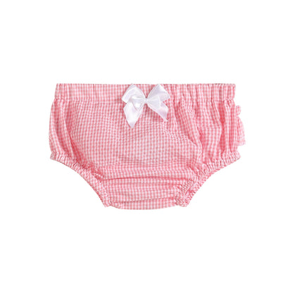 Baby Girl Pink and Purple Seersucker Woven Cotton Bloomers - 2 Pack - Blissfully Lavender BoutiqueLil Cactus