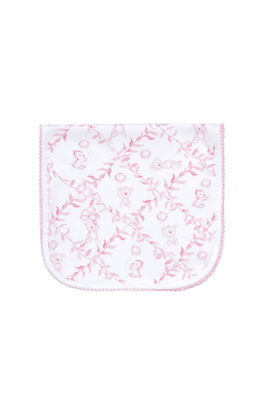 Baby Girl Pink Bears Trellace Burp Cloth - Blissfully Lavender BoutiqueNella Pima