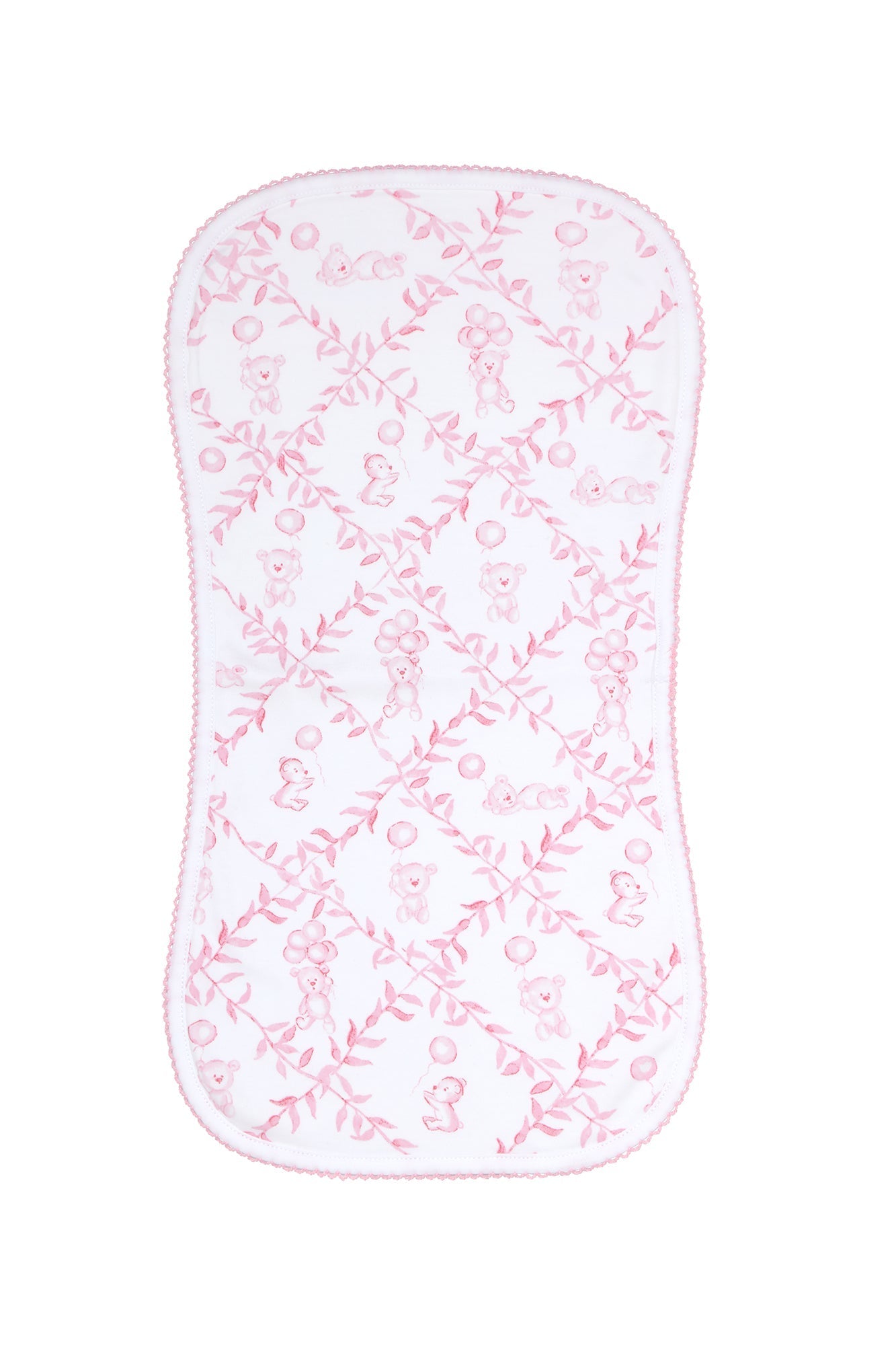 Baby Girl Pink Bears Trellace Burp Cloth - Blissfully Lavender BoutiqueNella Pima