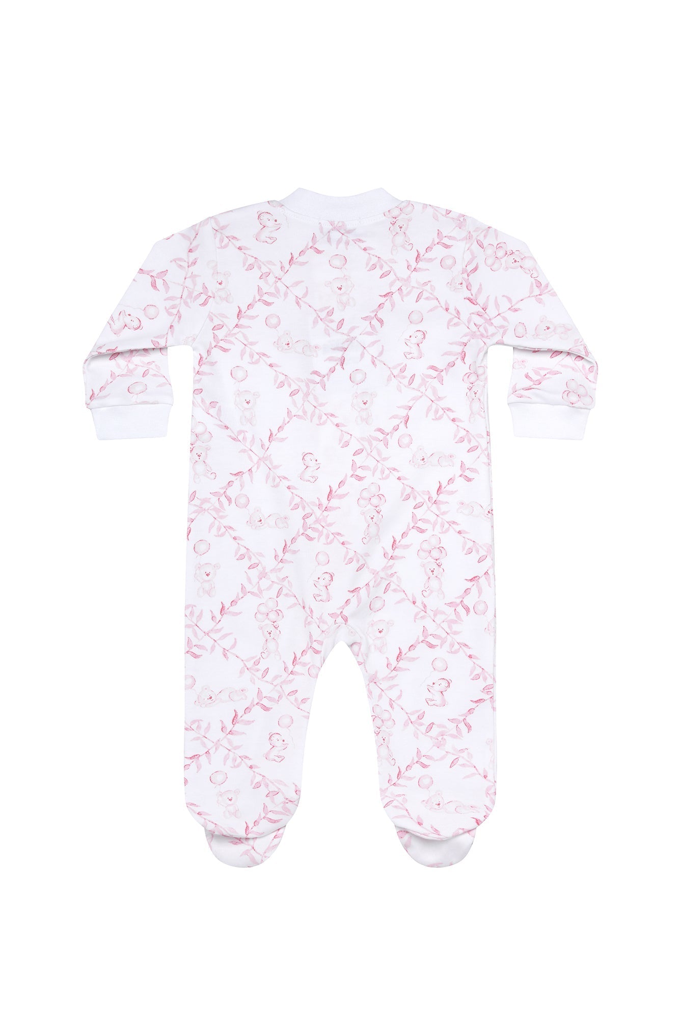 Baby Girl Pink Bears Trellace Zipper Footie - Blissfully Lavender BoutiqueNella Pima