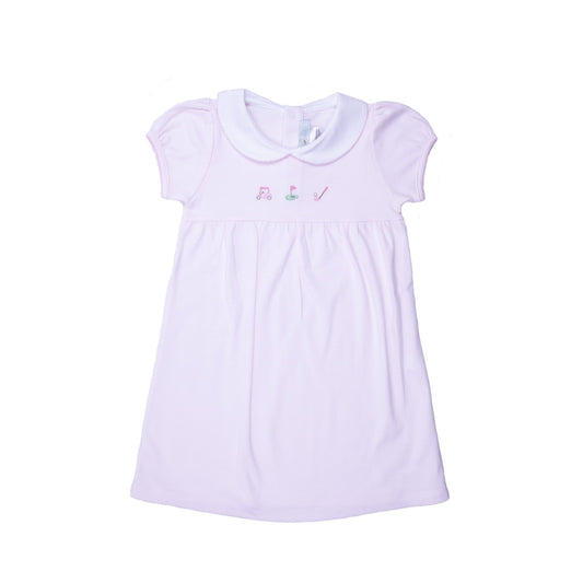 Baby Girl Pink Golf Round Collar Pima Dress - Blissfully Lavender BoutiqueCuclie