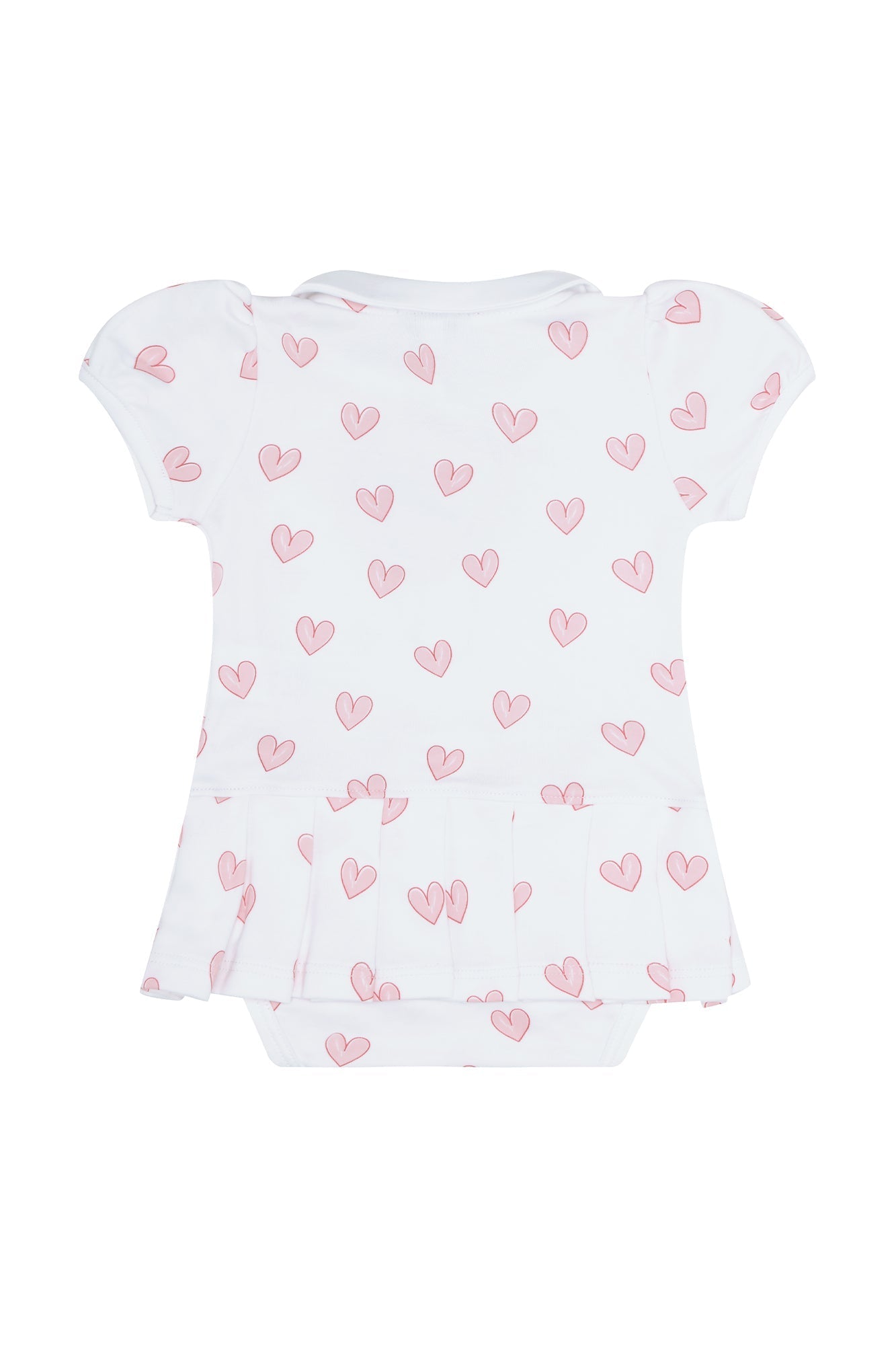 Baby Girl Pink Heart Print Onesie Dress - Blissfully Lavender BoutiqueNella Pima