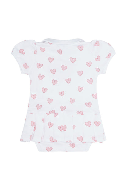 Baby Girl Pink Heart Print Onesie Dress - Blissfully Lavender BoutiqueNella Pima