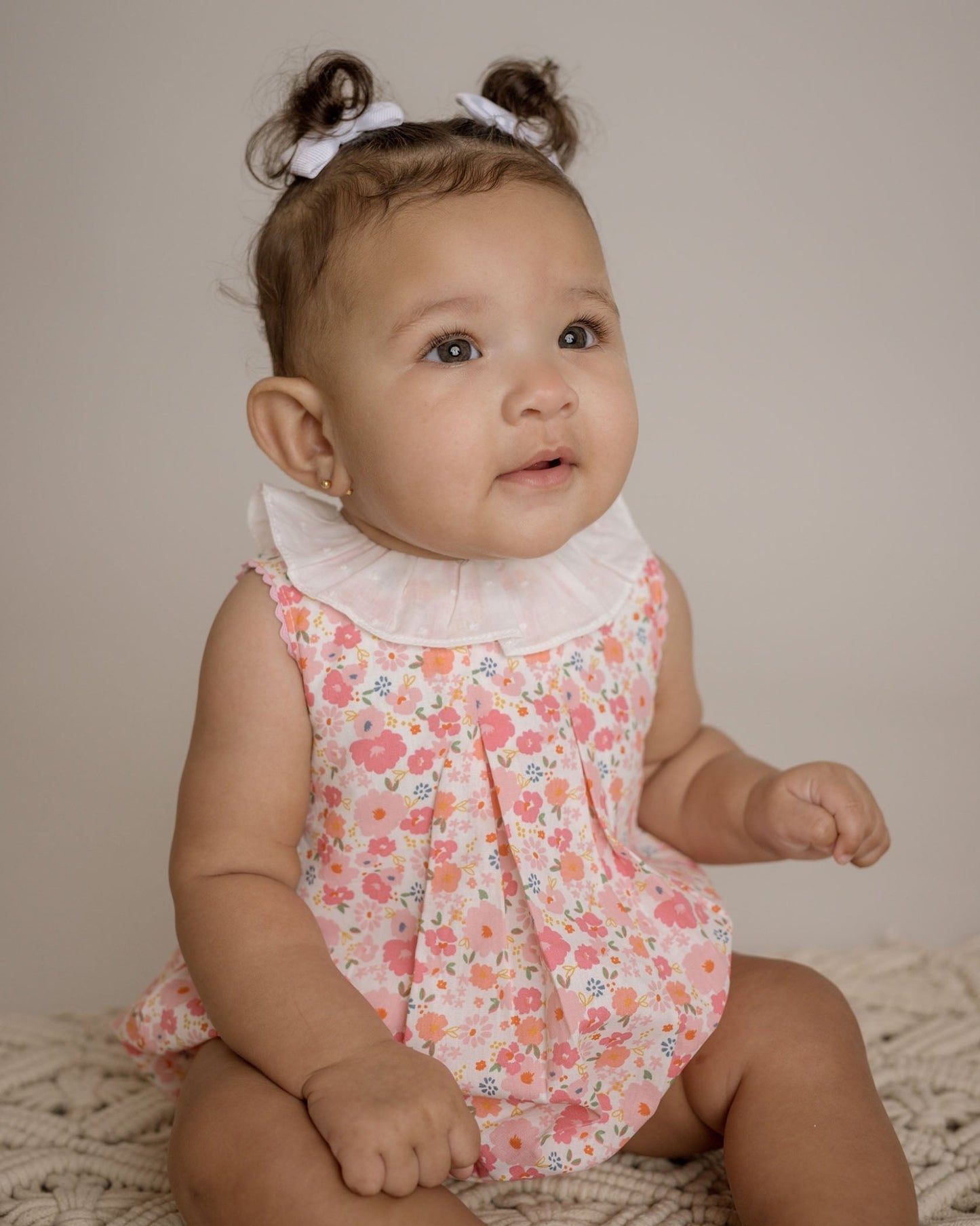 Baby Girl Pink Nena Flutter Bubble Romper - Blissfully Lavender BoutiqueCuclie