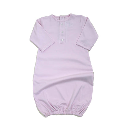 Baby Girl Pink Pima Cotton Layette Gown - Blissfully Lavender BoutiqueCuclie