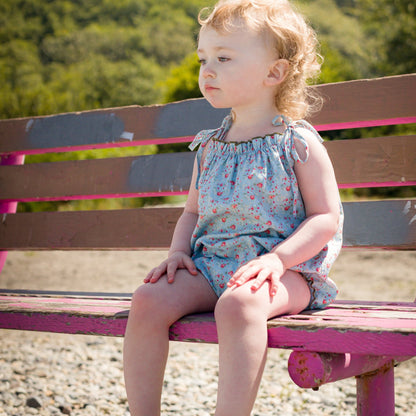 Baby Girl Summer Posy Strap Romper - Blissfully Lavender BoutiqueBeet World