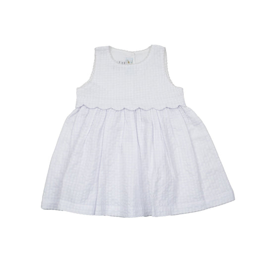 Baby Girl White Scalloped Trim Dress, Infant Girls - Blissfully Lavender BoutiqueCuclie